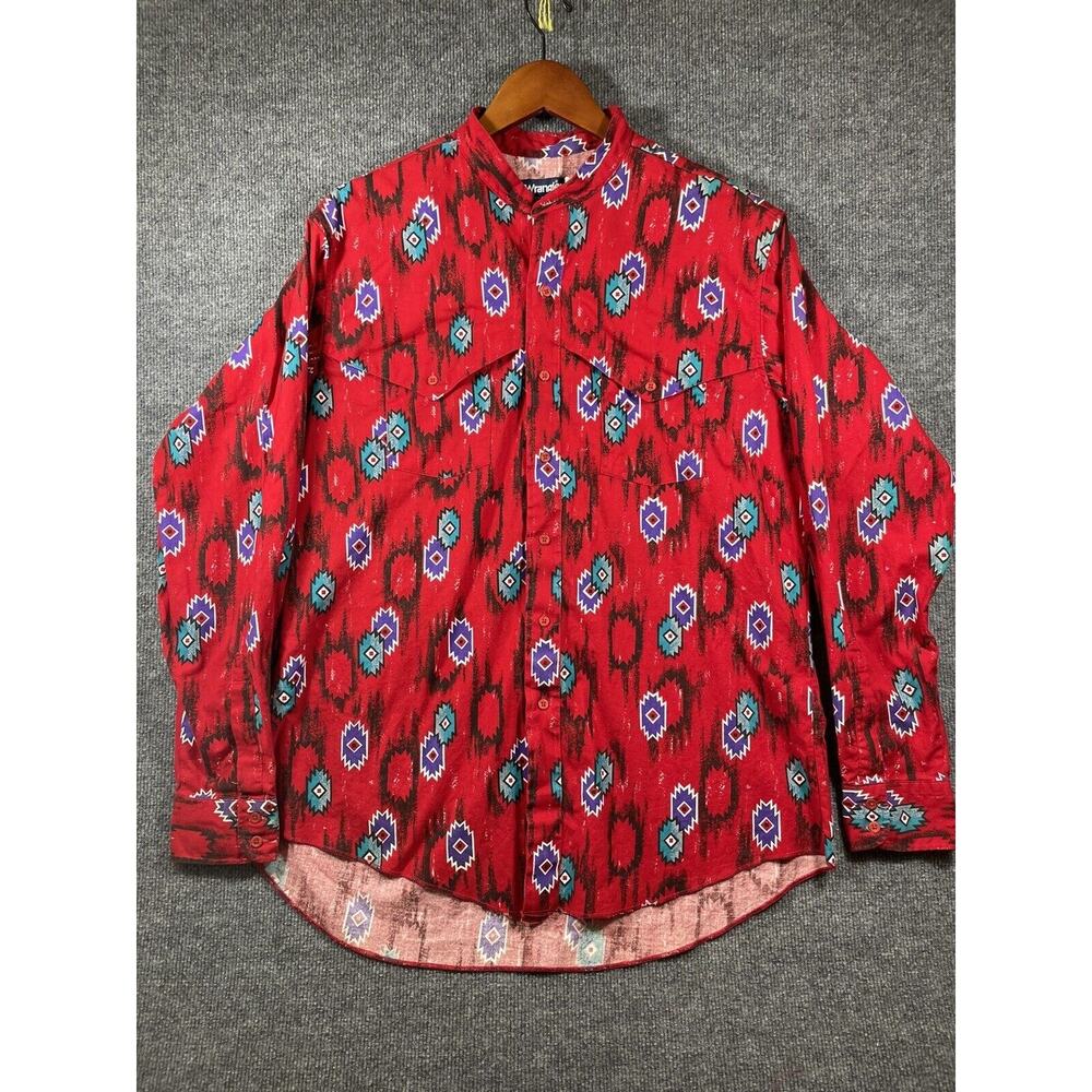 Wrangler Red Patterned Casual Button-Down Shirt